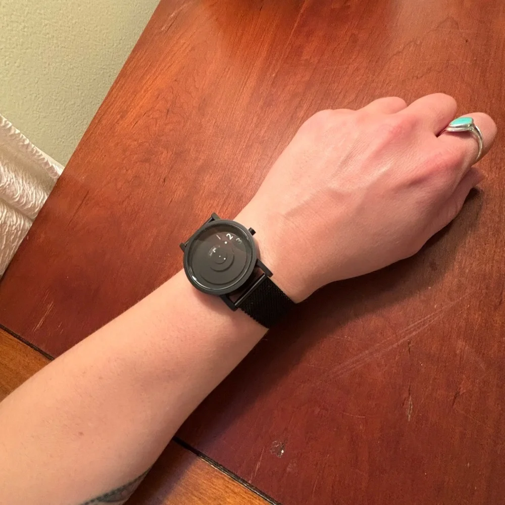 Minimalist Black Mesh Strap Watch